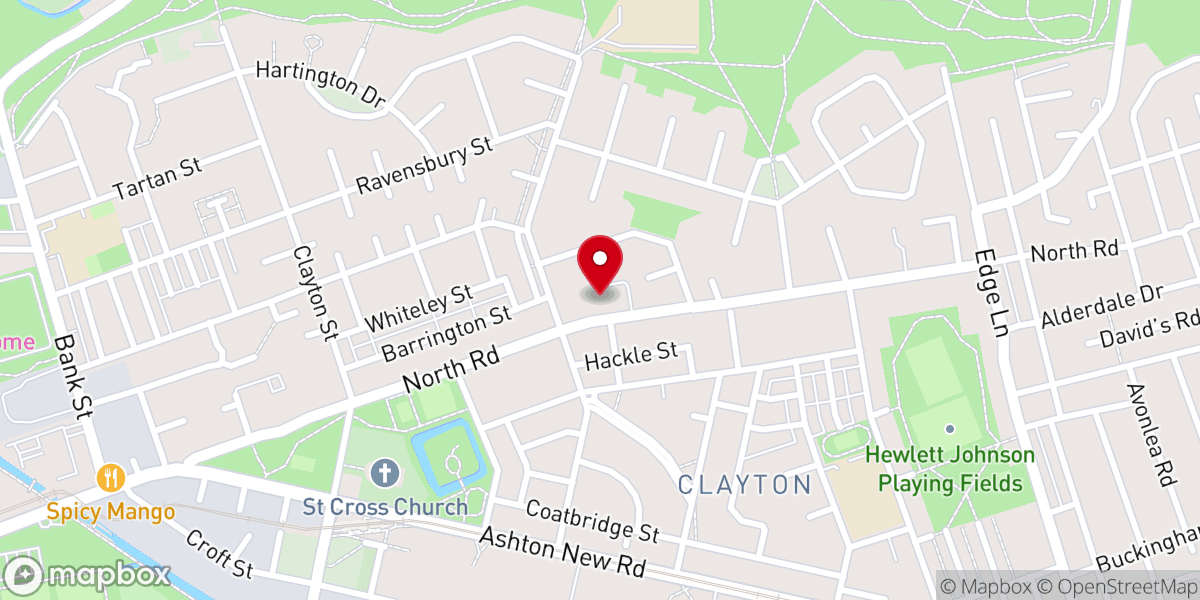 Map showing location of St Willibrord's R C Church