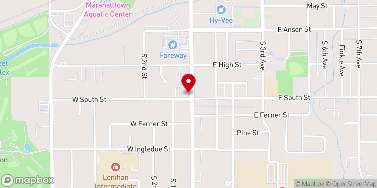 Map showing location of Marshalltown Church of the Nazarene