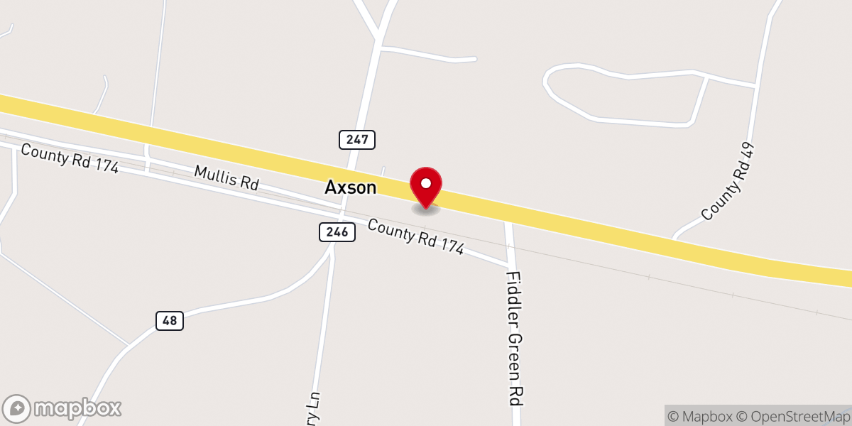 Map showing location of Axson Church of God of Prophecy