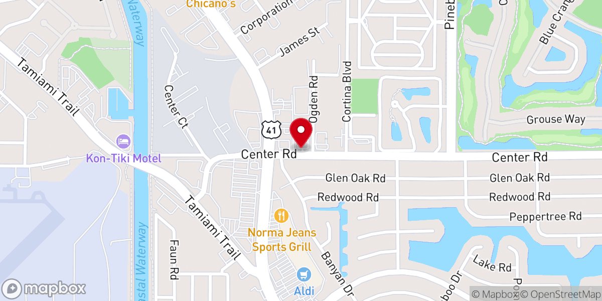Map showing location of Center Road Church