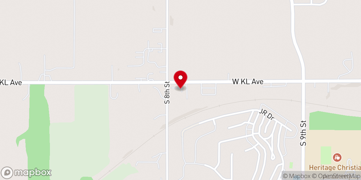 Map showing location of Peoples Church of Kalamazoo Michigan