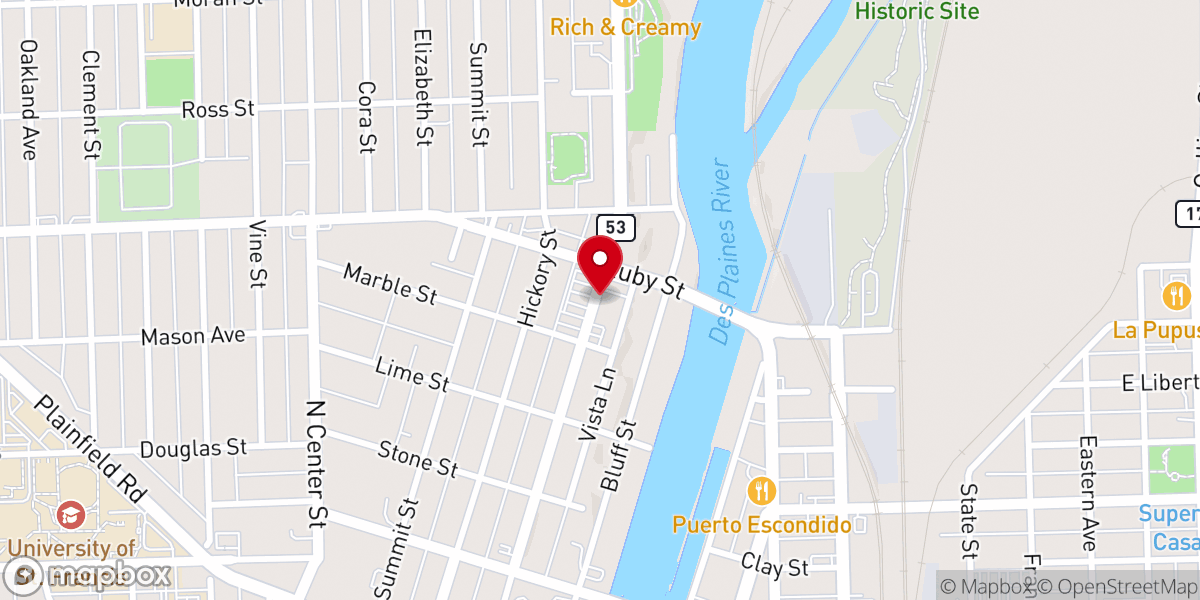 Map showing location of St. Mary Nativity Catholic Church