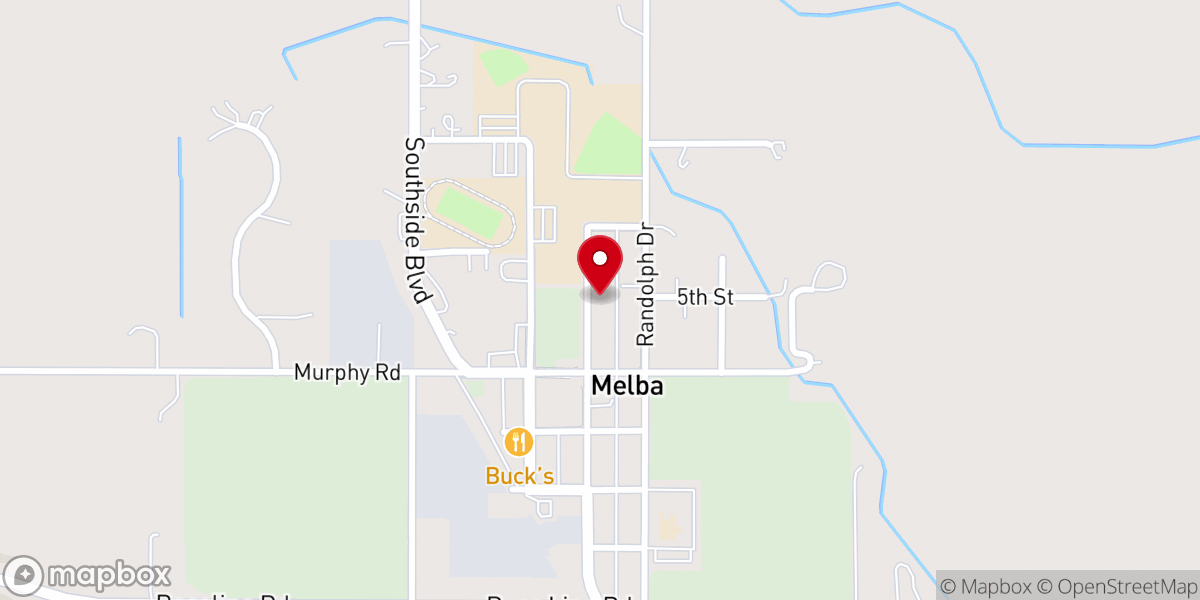 Map showing location of Melba Church of Christ