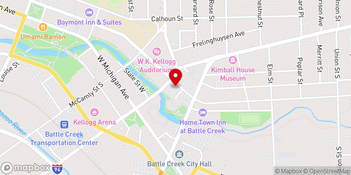 Map showing location of St. Thomas Episcopal Church