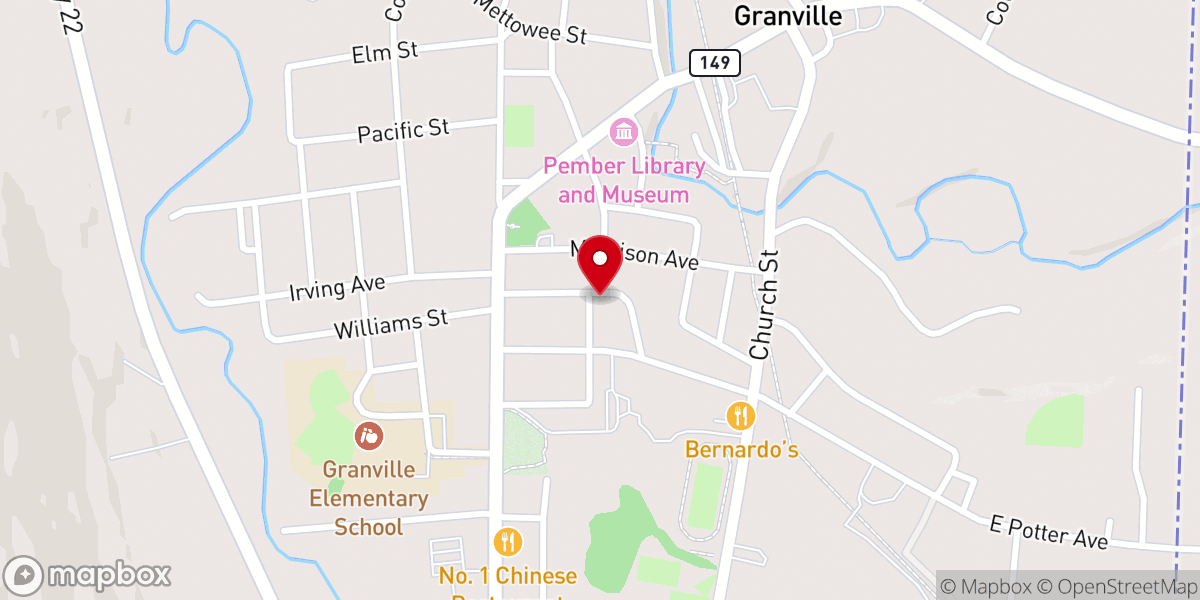 Map showing location of Jerusalem Welsh Congregational Church