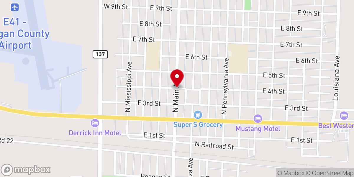 Map showing location of Church of Christ Big Lake