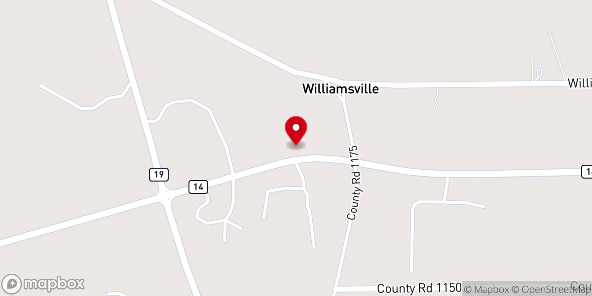Map showing location of Williamsville Methodist Church