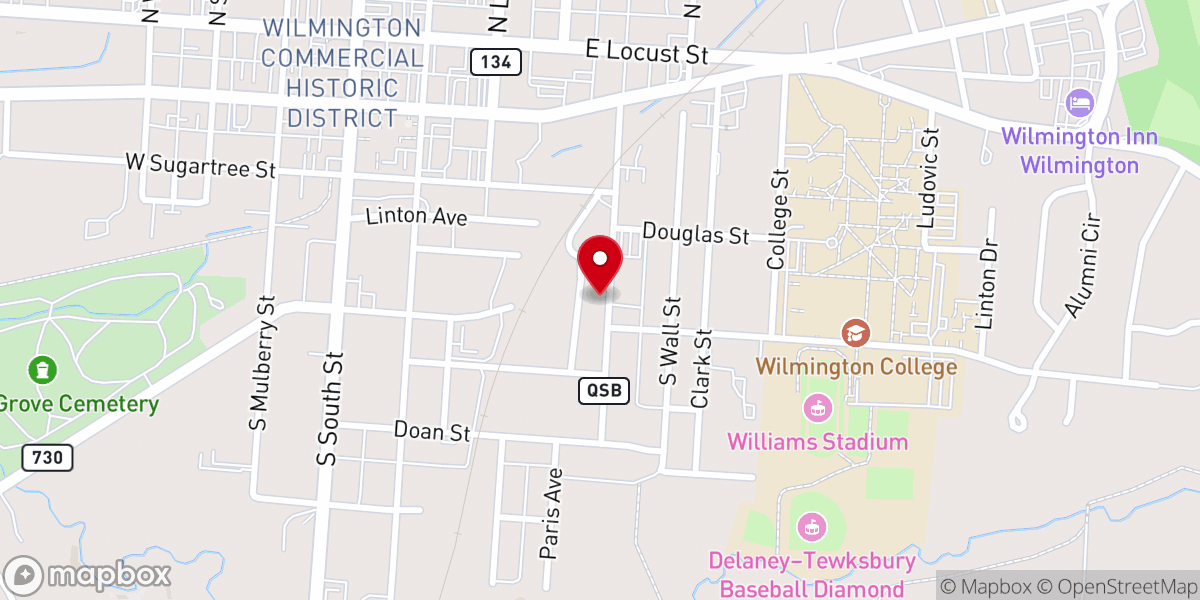 Map showing location of Bible Missionary Baptist Church
