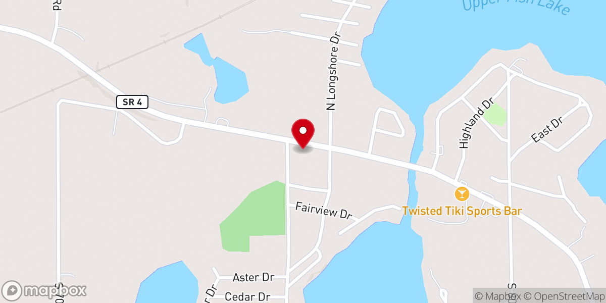 Map showing location of Fish Lake Community Church