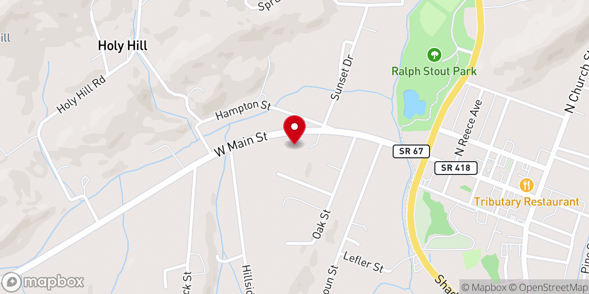 Map showing location of St Anthony Catholic Church 833WMAINSTREET