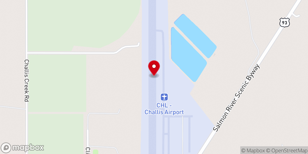 Map showing location of Challis Airport