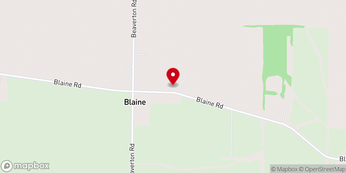 Map showing location of Blaine United Methodist Church