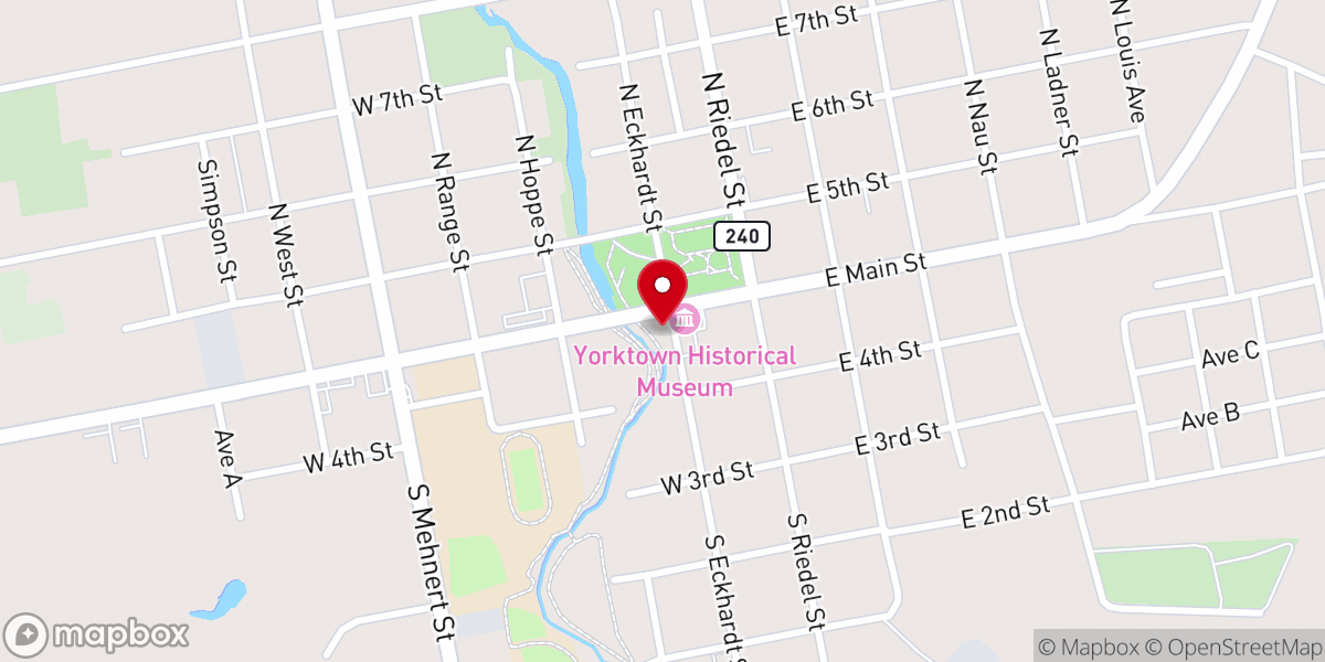 Map showing location of Yorktown Assistance Ministry - Food Distribution Center