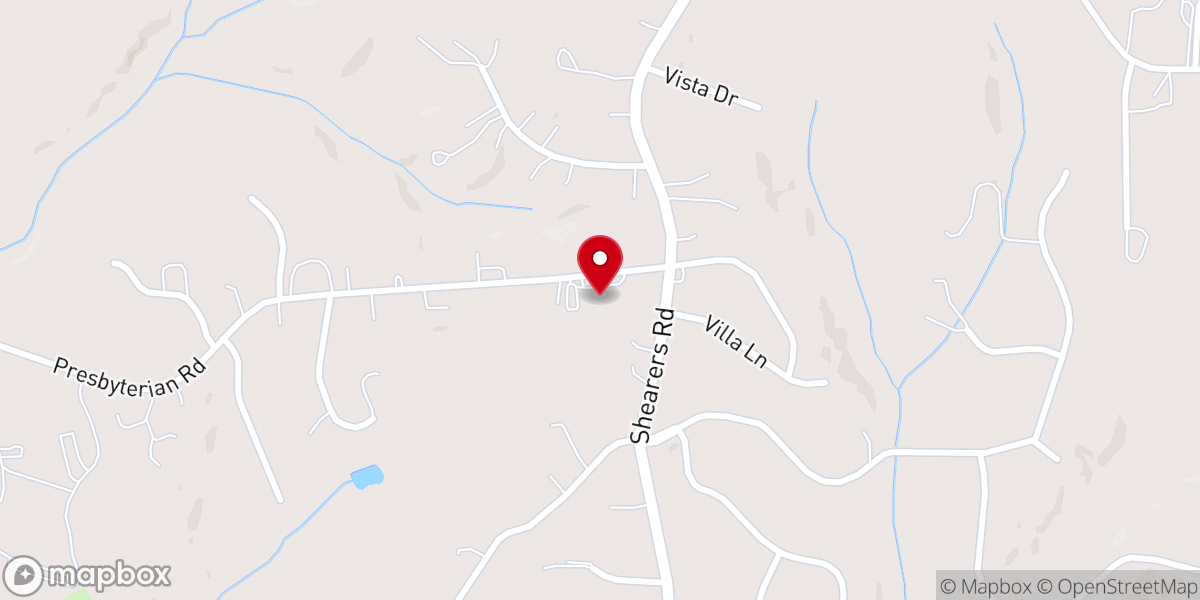 Map showing location of Shearer Presbyterian Church
