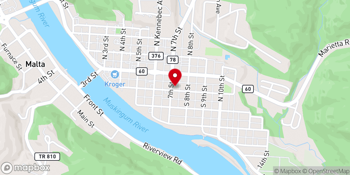 Map showing location of Seventh Street Church of Christ
