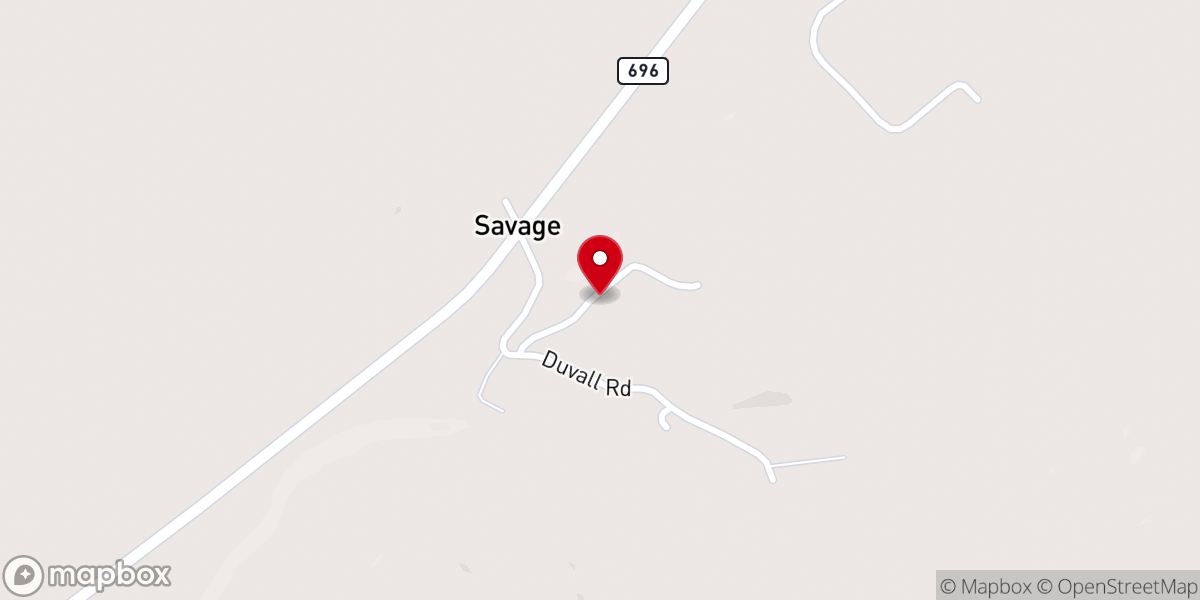 Map showing location of Oak Grove Church