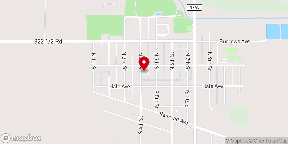 Map showing location of Newman Grove United Methodist