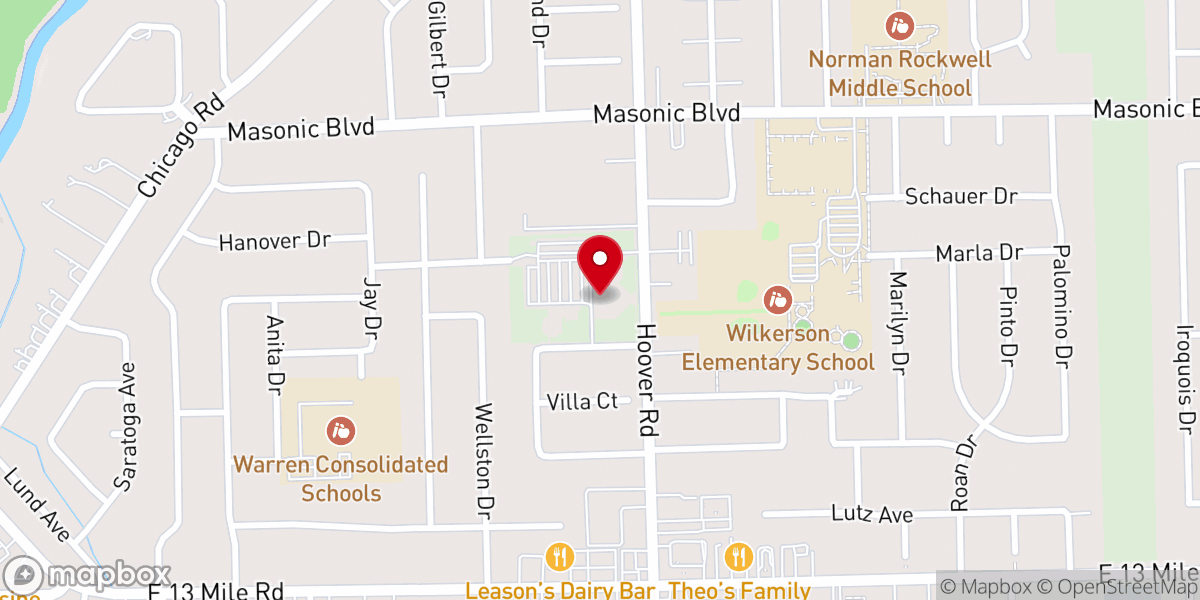 Map showing location of St Martin de Porres Catholic Parish Church