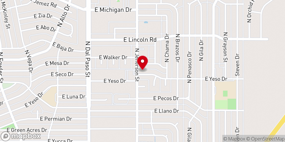 Map showing location of Jefferson Street Church of Christ