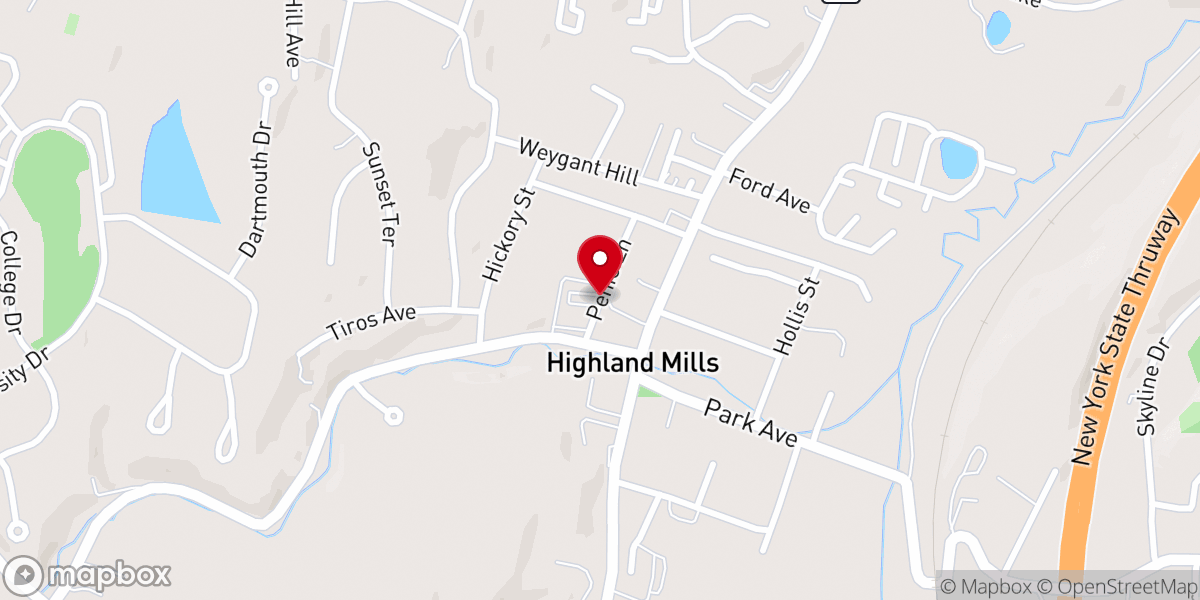 Map showing location of Highland Mills