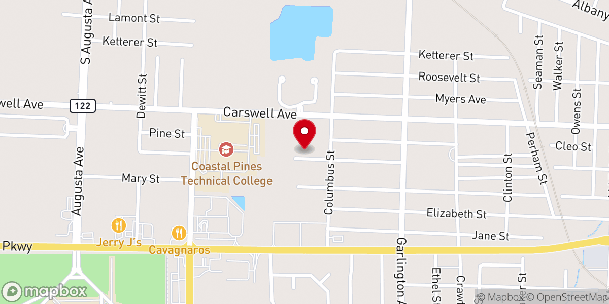 Map showing location of The Pentecostals of Waycross