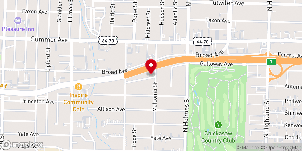Map showing location of Greater Pleasant Hill Baptist Church