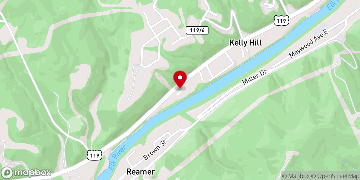 Map showing location of Clendenin Church of the Nazarene