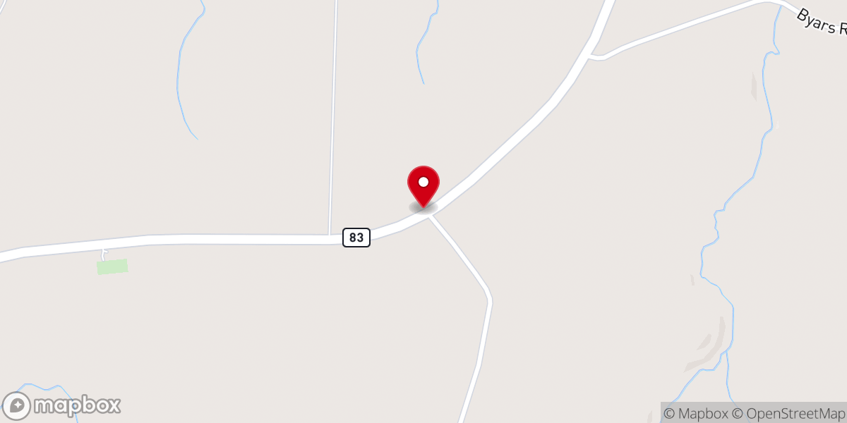 Map showing location of Mt Airy Baptist Church