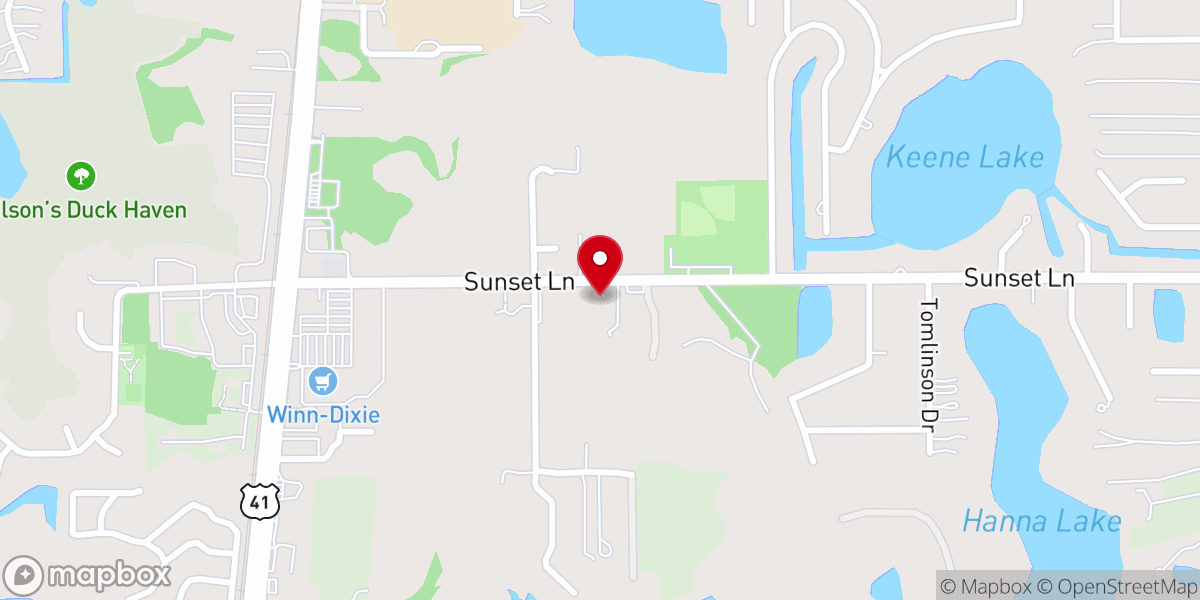 Map showing location of Lutz Community Church