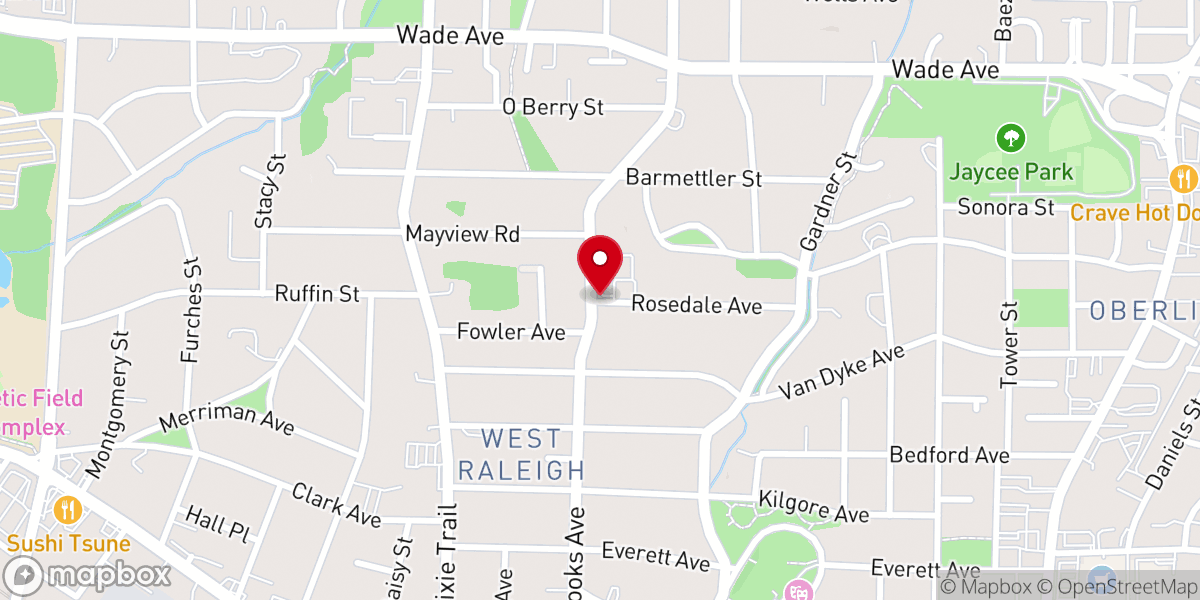 Map showing location of Brooks Avenue Church of Christ