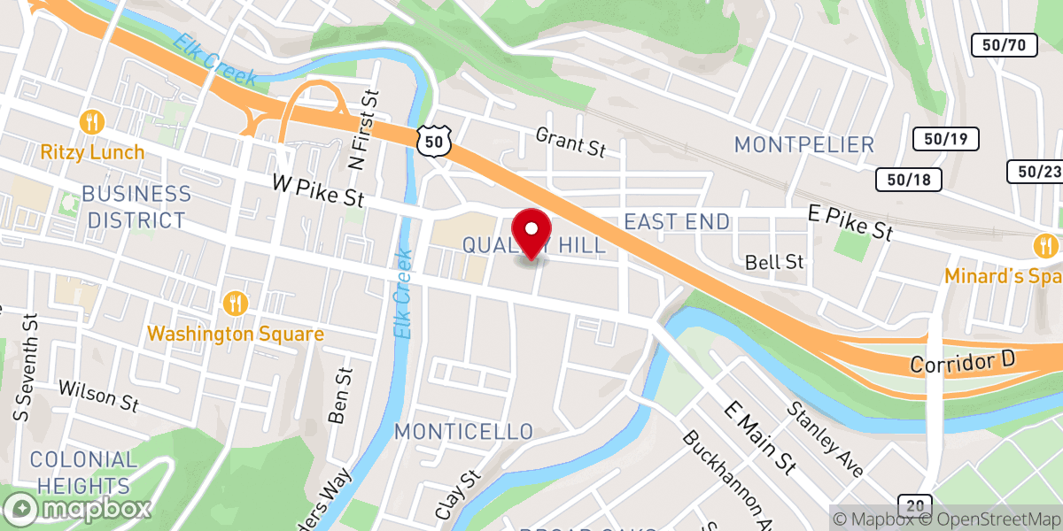 Map showing location of Saint Mark's Lutheran Church