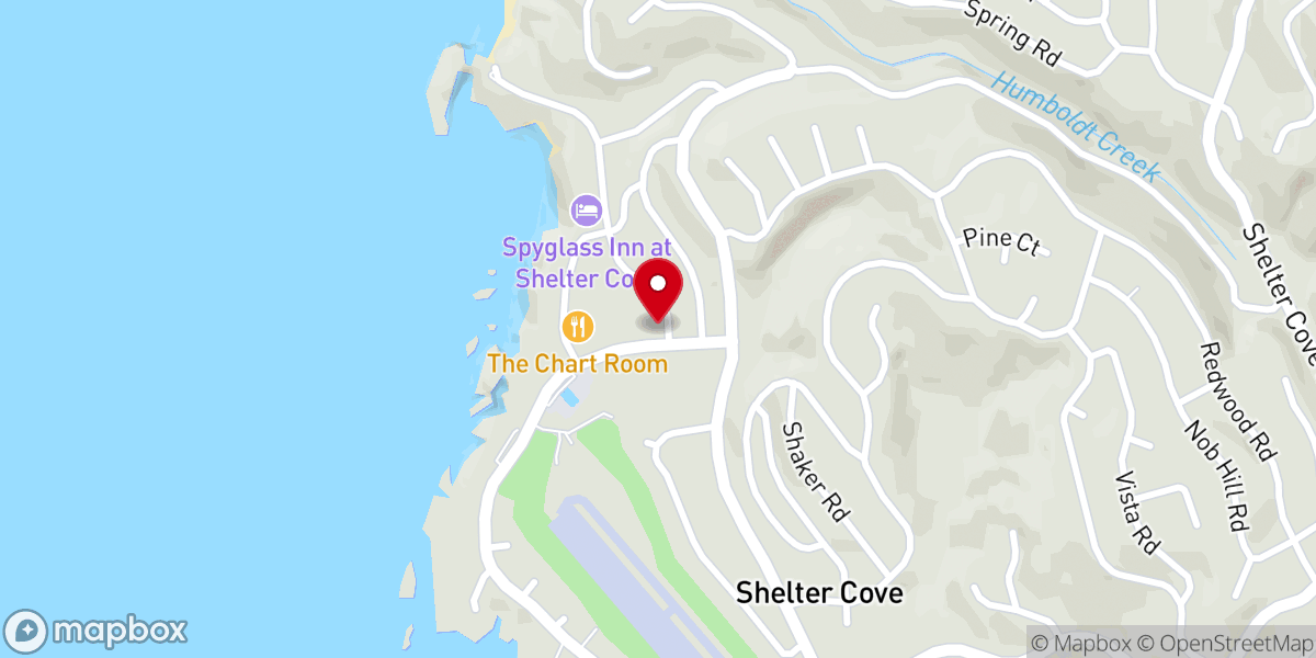 Map showing location of Shelter Cove Chapel By the Sea