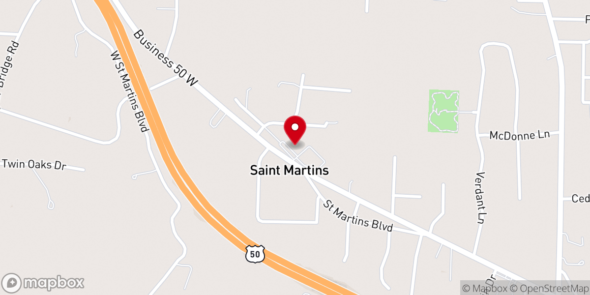 Map showing location of St Martin Catholic Parish School