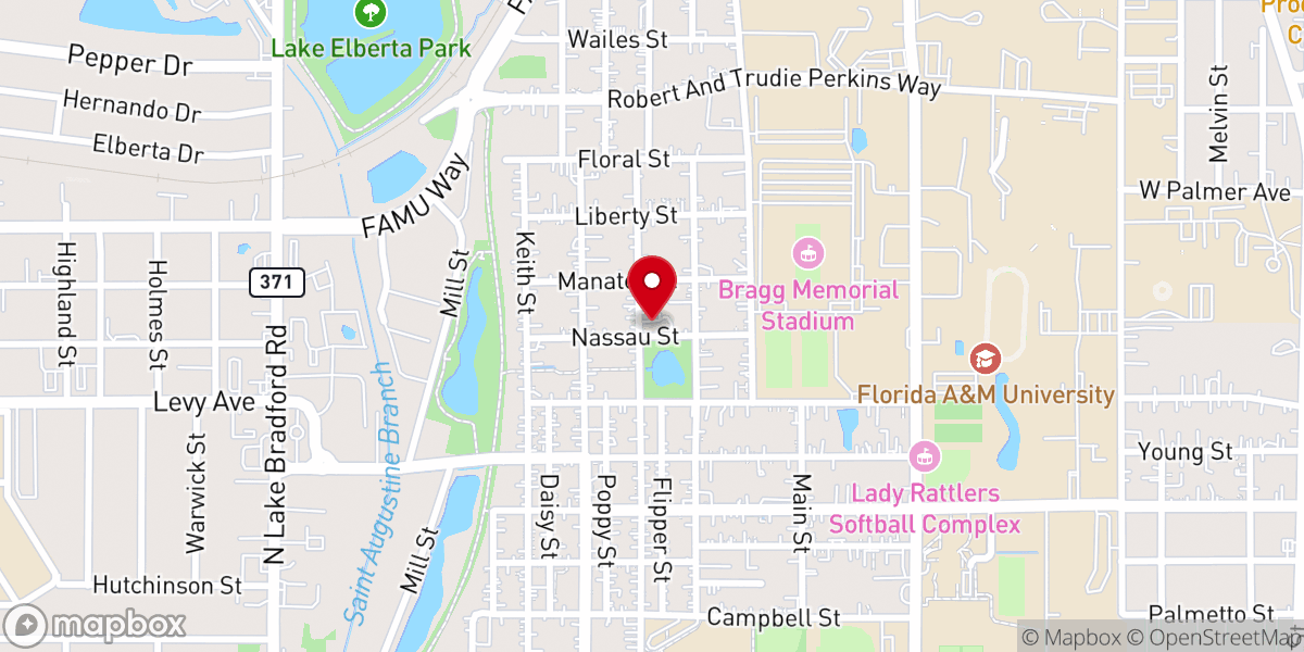 Map showing location of Greater Mt. Zion Church