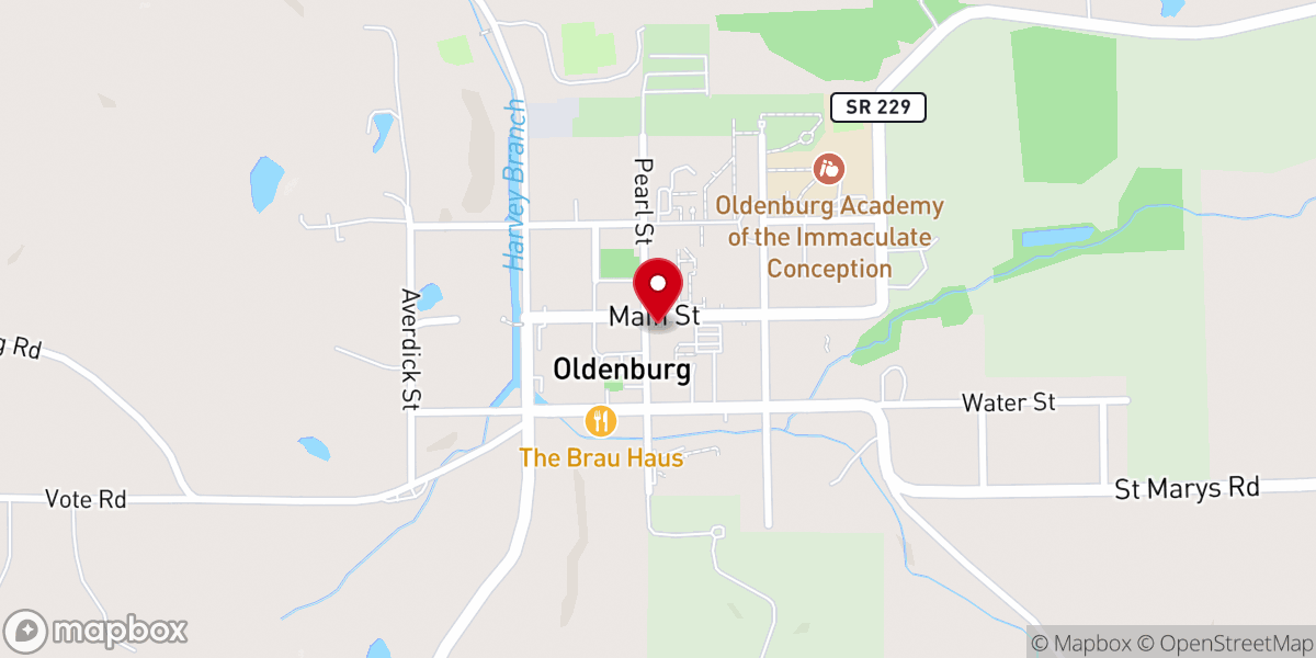 Map showing location of Holy Family Catholic Church