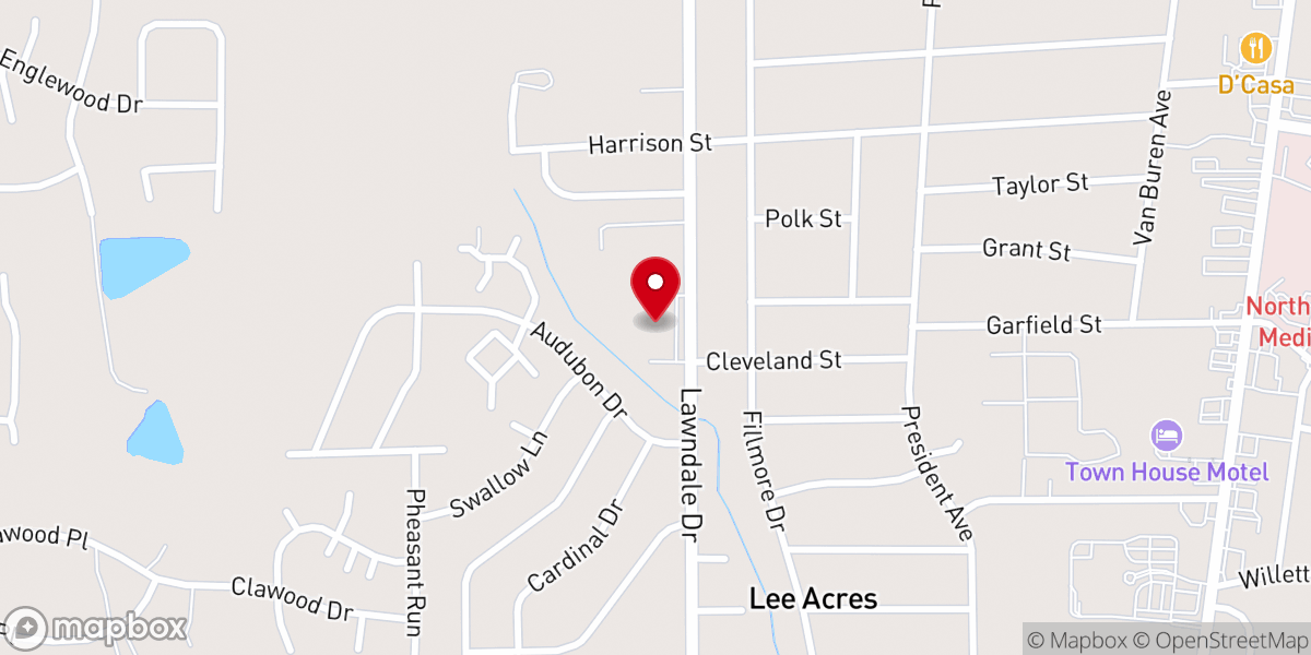 Map showing location of Lawndale Presbyterian Church
