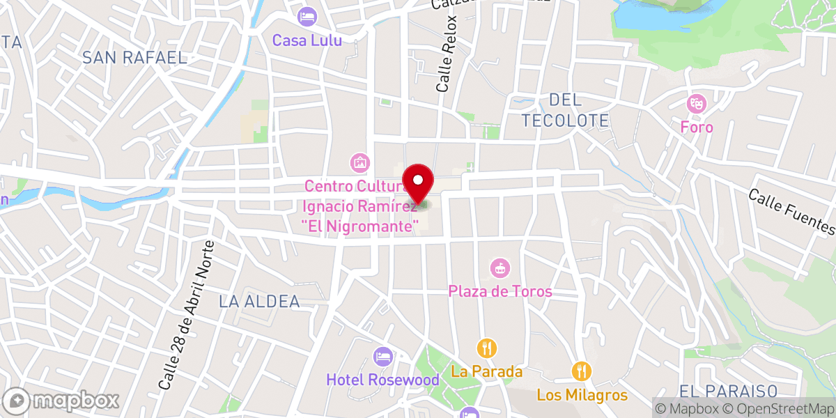 Map showing location of Parroquia de San Miguel Arcángel