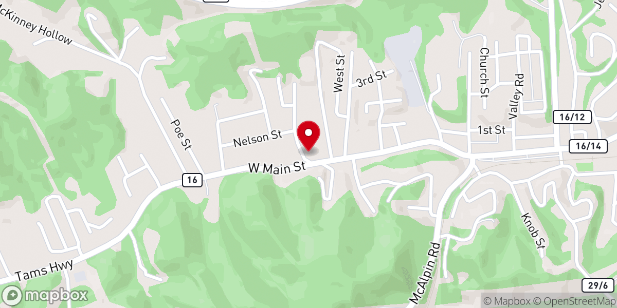 Map showing location of Sophia Freewill Baptist Church