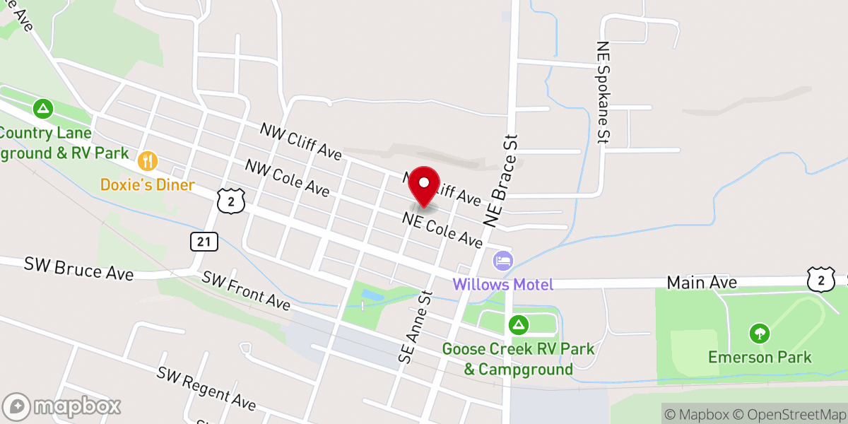 Map showing location of Sonrise Foursquare Church