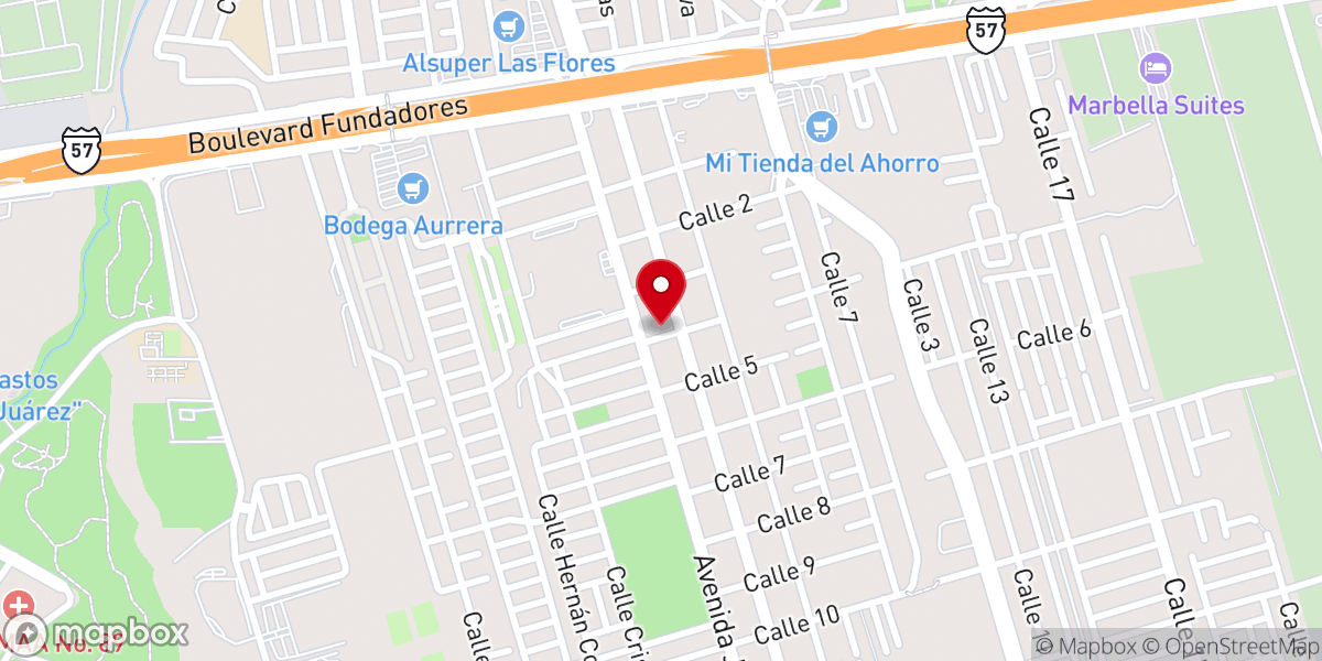 Map showing location of Iglesia Cristiana Visión Saltillo
