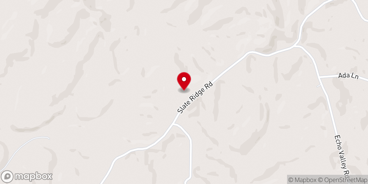 Map showing location of Slate Ridge Bible Church