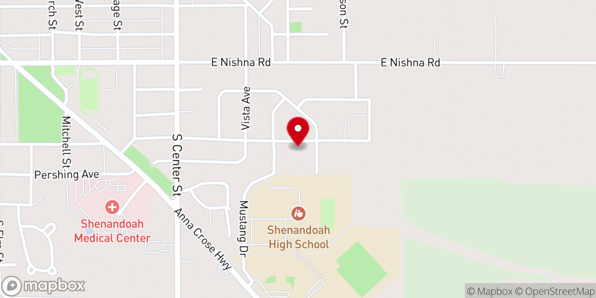 Map showing location of Emmanuel Lutheran Church