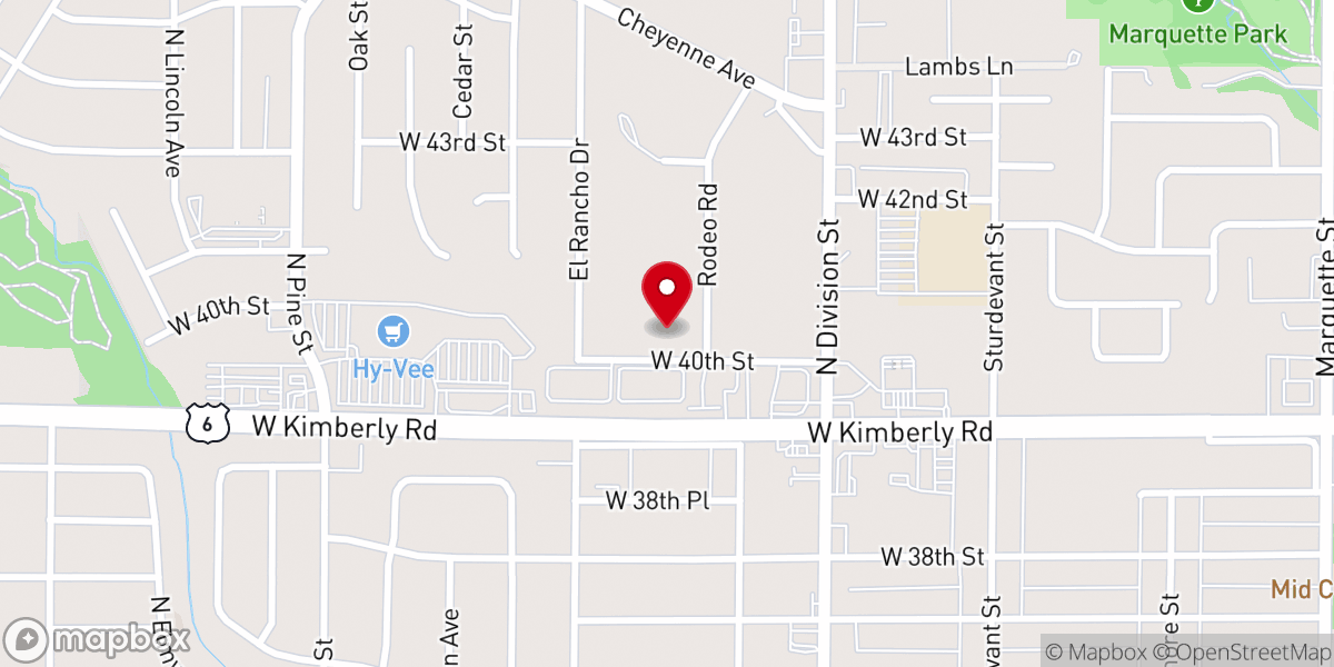 Map showing location of Saint Mathews Lutheran Church
