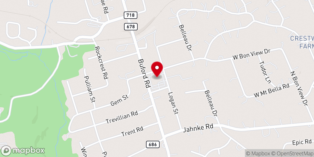 Map showing location of Bon Air United Methodist Church