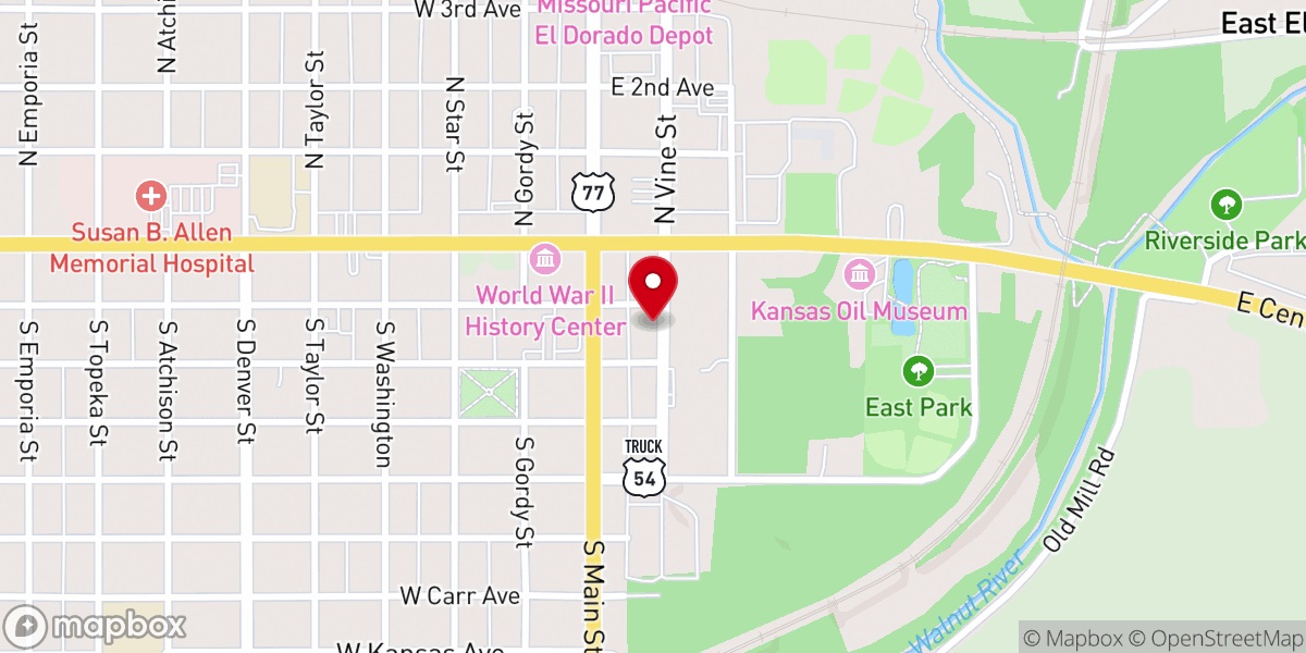 Map showing location of Four Square Gospel Church