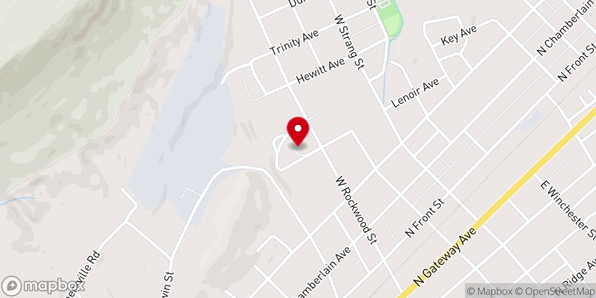 Map showing location of First Presbyterian Church