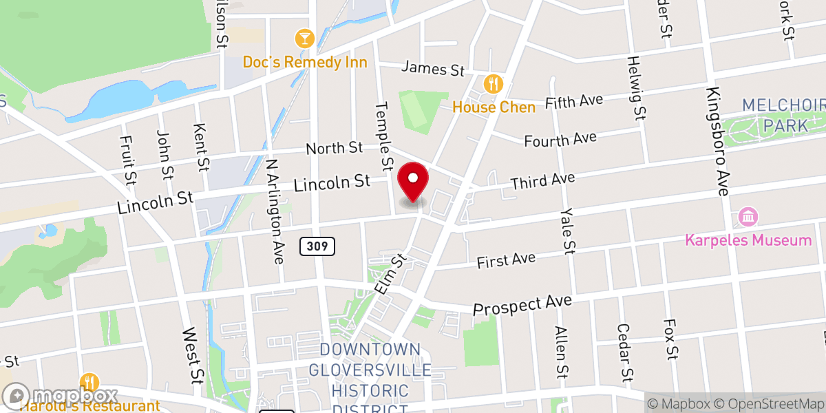 Map showing location of Trinity Anglican Episcopal