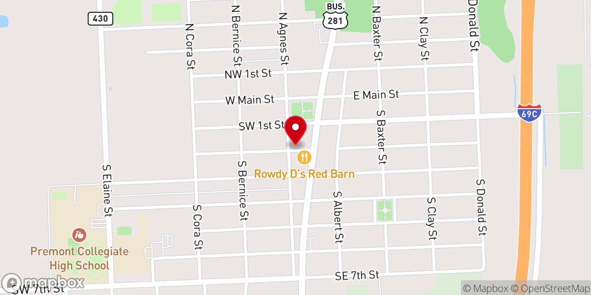 Map showing location of Church Tabernacle
