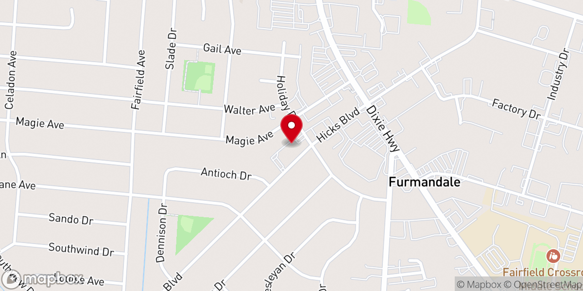 Map showing location of Fairfield First Baptist Church