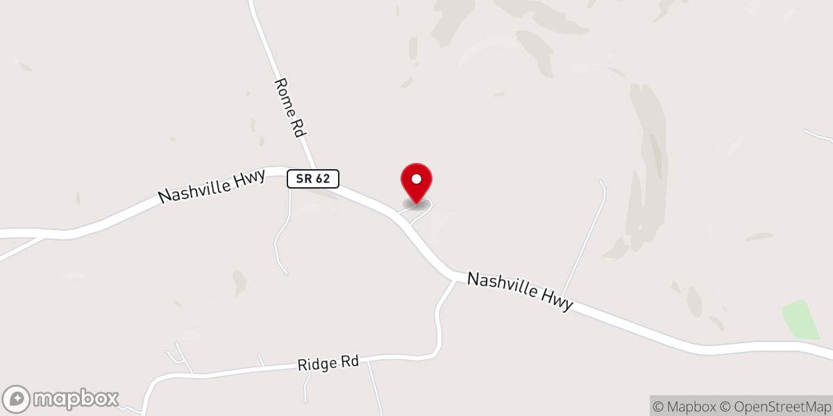 Map showing location of Oak Grove Church